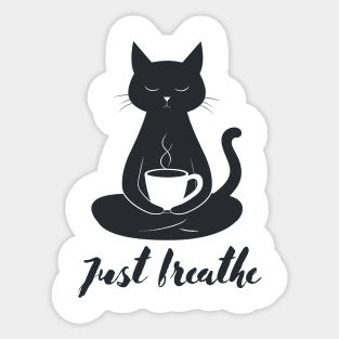 Just breathe mindfulness meditation graphic Sticker